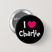 Ik hou van Charlie Ronde Button 5,7 Cm (Voorkant /achterkant)