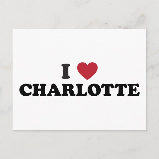 Ik hou van Charlotte North Carolina Briefkaart (Voorkant)