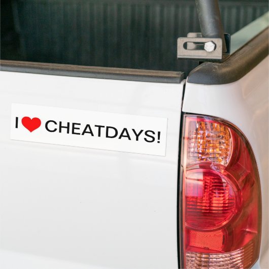 Ik hou van cheatdays bumpersticker (Op Truck)