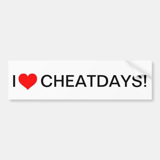 Ik hou van cheatdays bumpersticker (Voorkant)