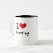 Ik hou van Cheating Tweekleurige Koffiemok (Voorkant links)