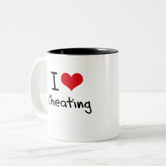 Ik hou van Cheating Tweekleurige Koffiemok (Voorkant links)