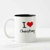 Ik hou van Cheating Tweekleurige Koffiemok (Links)