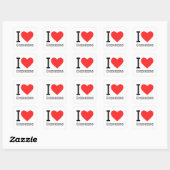 Ik hou van checkers vierkante sticker (Vel)