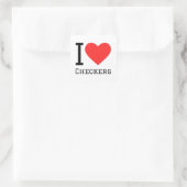 Ik hou van checkers vierkante sticker (Tas)