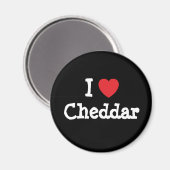 Ik hou van Cheddar hart T-shirt Magneet (Voorkant / Achterkant)