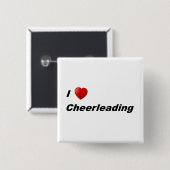 Ik hou van Cheerlead Vierkante Button 5,1 Cm (Voorkant /achterkant)