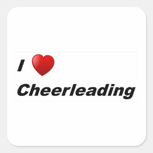 Ik hou van Cheerlead Vierkante Sticker (Voorkant)
