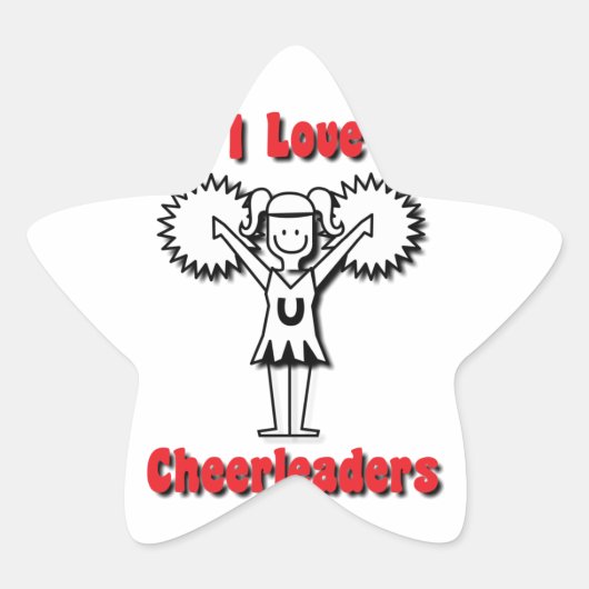 Ik hou van cheerleaders ster sticker (Voorkant)