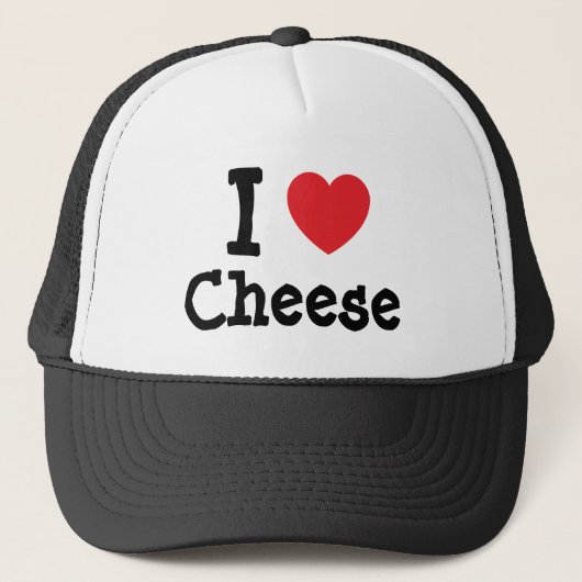 Ik hou van Cheese hart T-Shirt Trucker Pet (Voorkant)