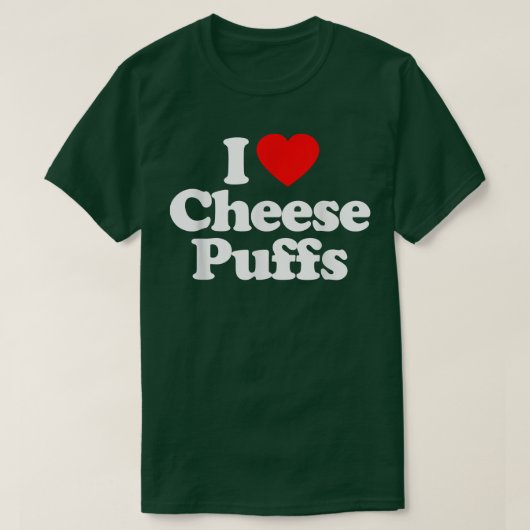 Ik hou van Cheese Puffs Heart Funny T-shirt (Design voorkant)