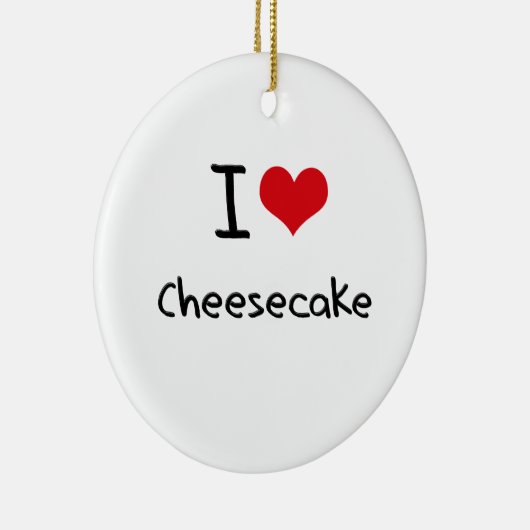 Ik hou van Cheesecake Keramisch Ornament (Rechts)