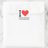 Ik hou van cheesecake met pindakaas vierkante sticker (Tas)