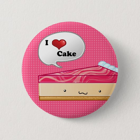 Ik hou van Cheesecake Ronde Button 5,7 Cm (Voorkant)