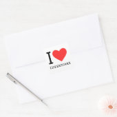Ik hou van cheesecake vierkante sticker (Envelop)