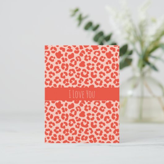 Ik hou van Cheetah Print Pattern Briefkaart (Staand voorkant)