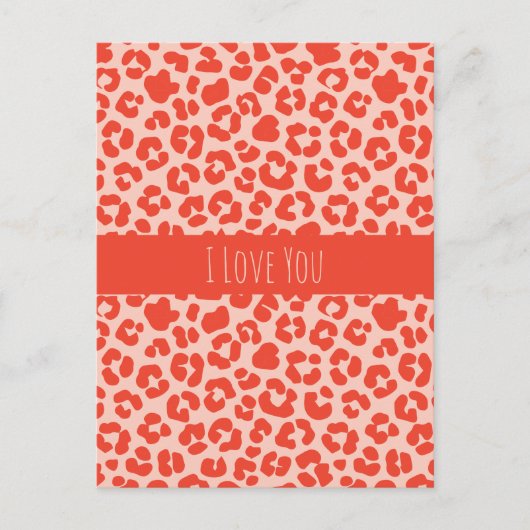 Ik hou van Cheetah Print Pattern Briefkaart (Voorkant)