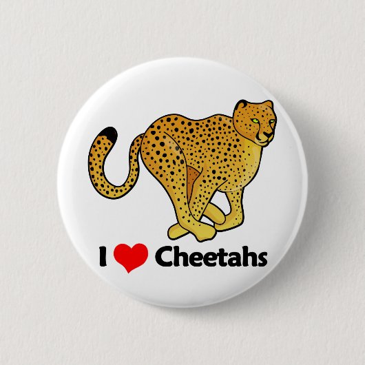 Ik hou van Cheetahs Ronde Button 5,7 Cm (Voorkant)