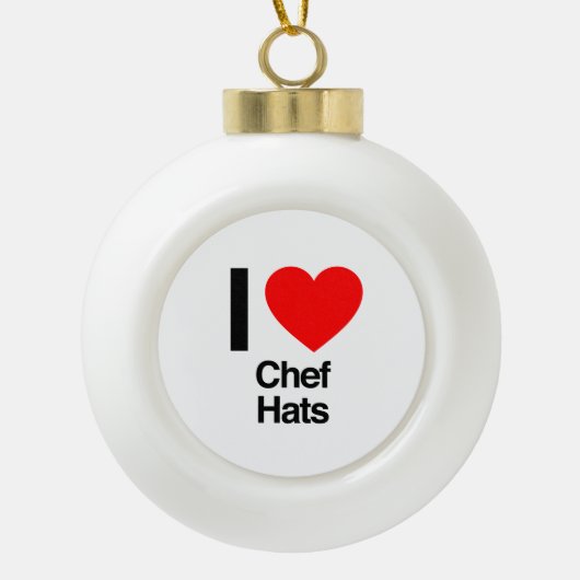 Ik hou van chef-petten keramische bal ornament (Voorkant)