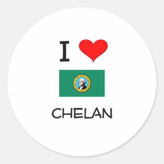 Ik hou van Chelan Washington Ronde Sticker (Voorkant)
