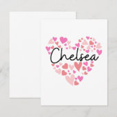 Ik hou van Chelsea - harten voor Chelsea Bedankkaart (Voorkant / Achterkant)