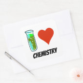 Ik hou van chemie hart cartoon stijl illustratie vierkante sticker (Envelop)