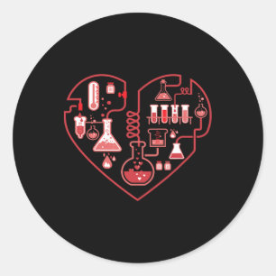 Ik Hou Van Chemie Hart Wetenschap Voor Docent En S Ronde Sticker