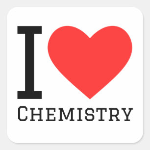 Ik hou van chemie vierkante sticker