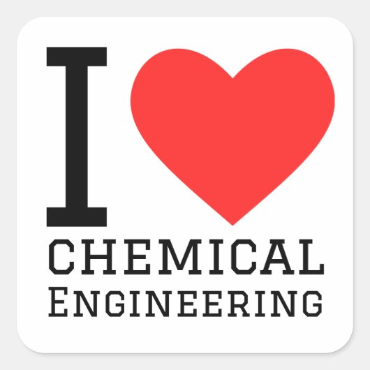 Ik hou van chemische techniek vierkante sticker (Voorkant)
