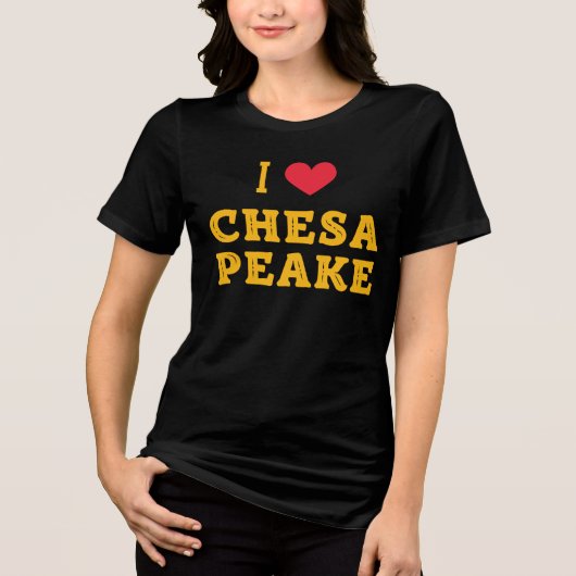 Ik hou van Chesapeake, Virginia Tri-Blend Shirt (Voorkant)