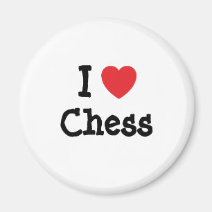 Ik hou van Chess-hart aangepast Magneet