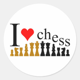 Ik hou van Chess Ronde Sticker