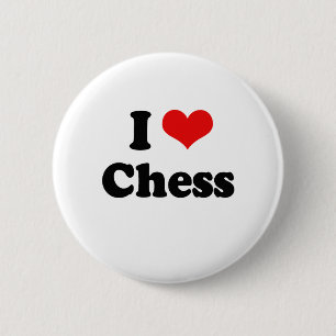 Ik hou van Chess Tshirt Ronde Button 5,7 Cm