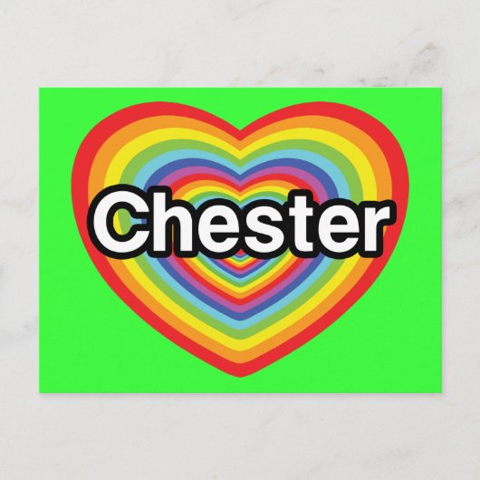 Ik hou van Chester: regenbooghart Briefkaart (Voorkant)