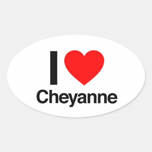 ik hou van cheyanne ovale sticker (Voorkant)