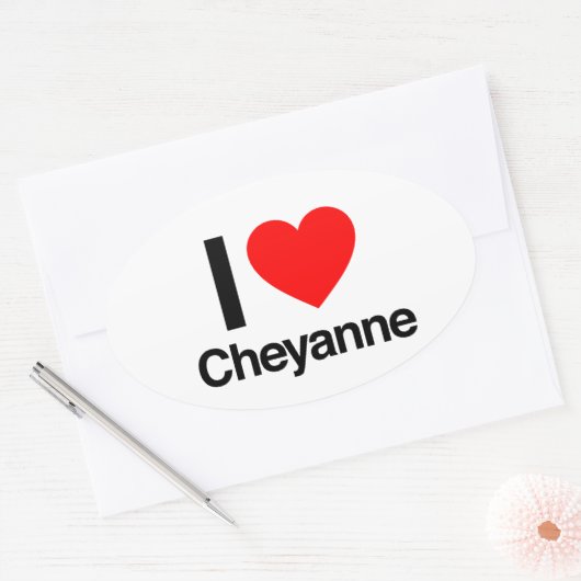 ik hou van cheyanne ovale sticker (Envelop)