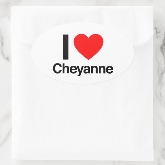 ik hou van cheyanne ovale sticker (Tas)
