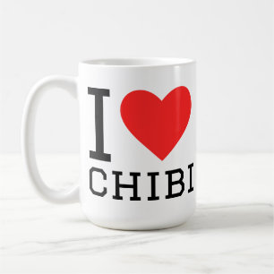 Ik hou van chibi vierkante sticker koffiemok