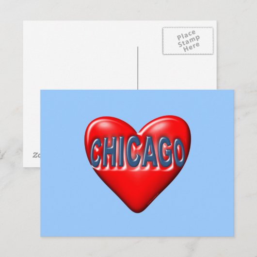 Ik hou van Chicago Briefkaart (Voorkant / Achterkant)