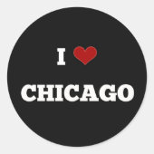 Ik hou van Chicago Button Ronde Sticker (Voorkant)