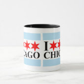 Ik hou van Chicago - Chicago Flag Style Mok (Midden)