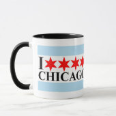 Ik hou van Chicago - Chicago Flag Style Mok (Links)