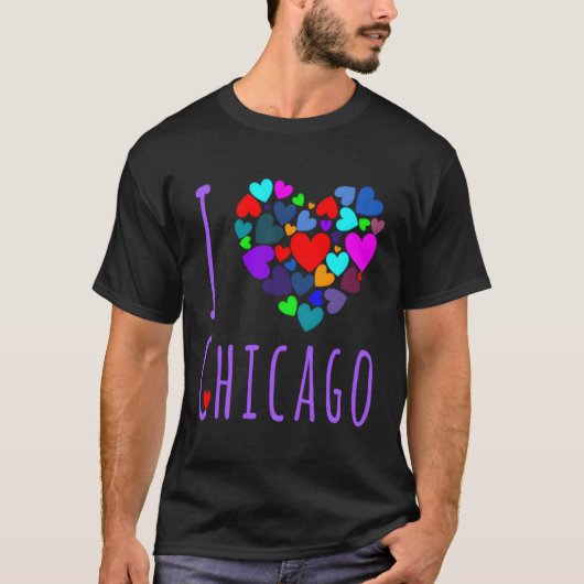 Ik hou van Chicago, de stad van Chicago T-shirt (Voorkant)