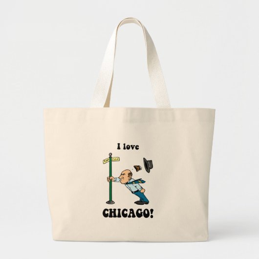 Ik hou van Chicago Grote Tote Bag (Voorkant)