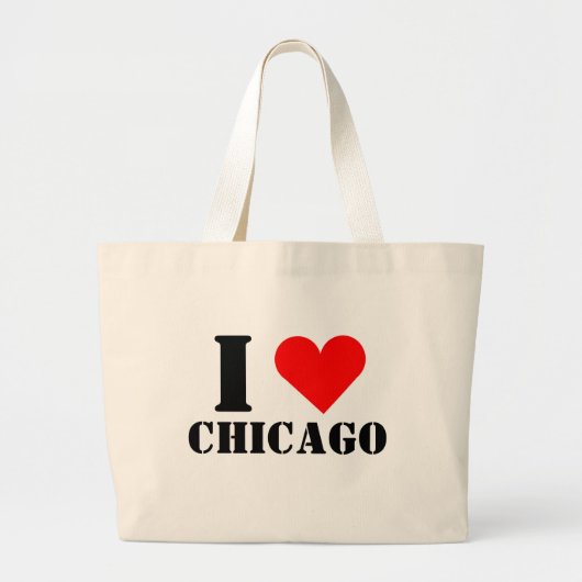 Ik hou van Chicago Hart Jumbo Tote Grote Tote Bag (Voorkant)