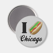 Ik hou van Chicago Hot Dogs Koelkast Magnet (Voorkant / Achterkant)