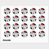 Ik hou van Chicago IL Ronde Sticker (Vel)