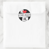 Ik hou van Chicago IL Ronde Sticker (Tas)