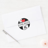 Ik hou van Chicago IL Ronde Sticker (Envelop)