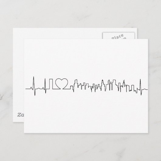 Ik hou van Chicago in een uitzonderlijke ecg stijl Briefkaart (Voorkant / Achterkant)